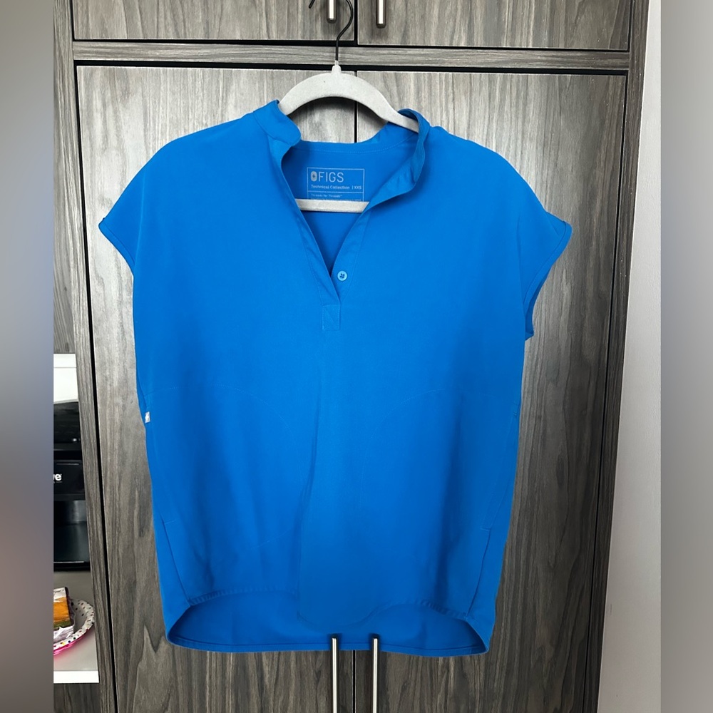 Figs Royal Blue Rafaella Top - XXS